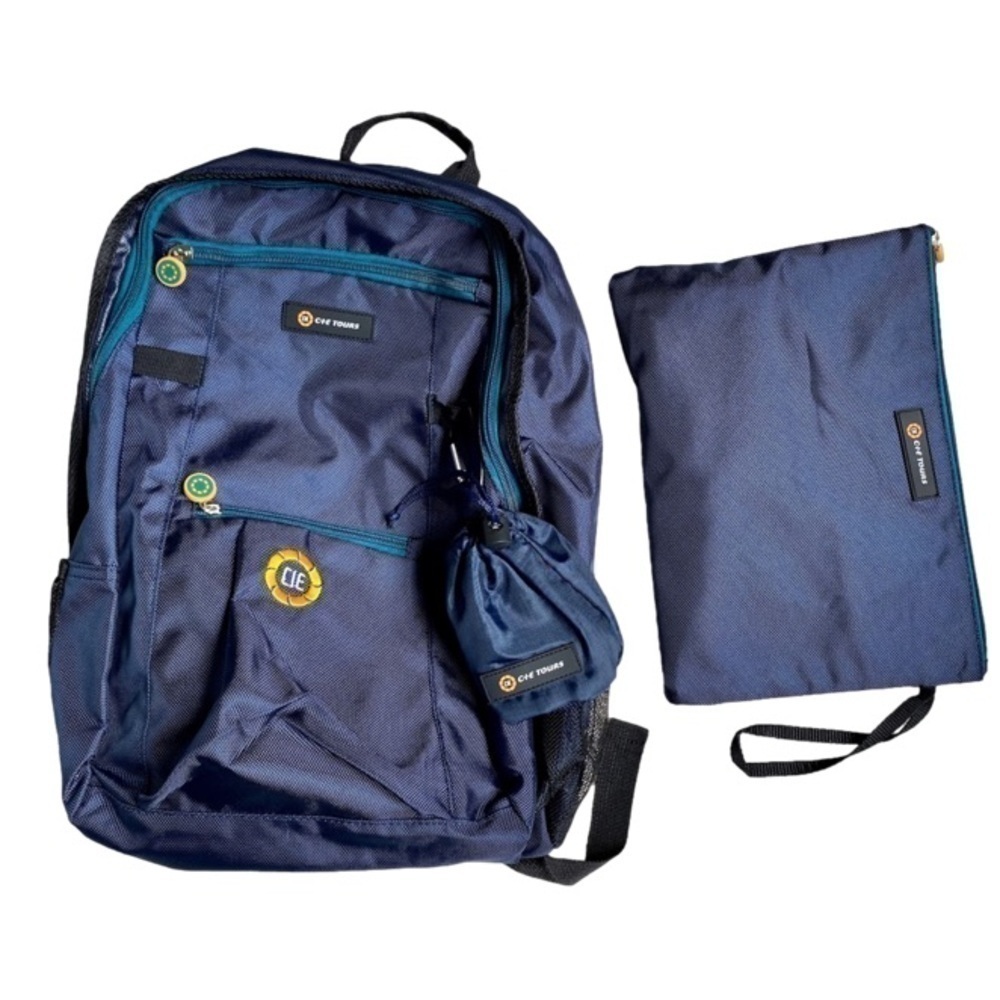 C.I.E Tours International Backpack with Extra Accessories, NWOT
